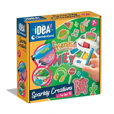 Image de Clementoni Idea Sparkly Creations Pop Style Peinture Diamant Art Kit D&#039;Art Atelier de Pierres Précieuses Jeu Créatif Enfants 7 Ans Couleur Multilingue 18775