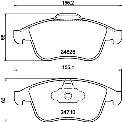 Image de HELLA 8DB 355 014 591 Jeu de plaquettes frein non préparé pour indicateur d&#039;usure RENAULT: Clio 4, MEGANE 3 Coupe, SCENIC