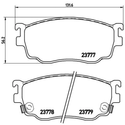Image de BREMBO P 49 026 Jeu de plaquettes frein avec indicateur d&#039;usure sans accessoires MAZDA: Premacy, 626 V 5 portes, Berline