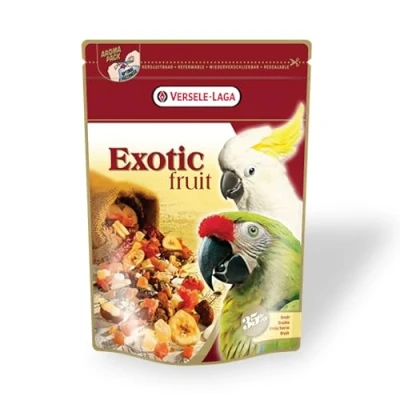 Image de Versele Laga Prestige Premium Mélange de Fruits Exotiques pour perroquets Pack Double 2 x 600 g Friandise à Base graines, céréales et Contient la Papaye