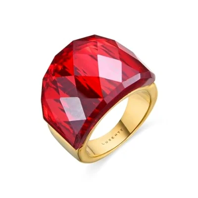Image de LUXENTER Bague Fadino avec quartz hydrothermal Onix, or jaune 18 carats, métal,