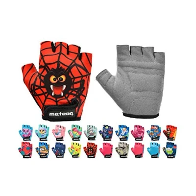 Image de meteor Gants de Cyclisme pour Enfants, Courts Type Mitaines, avec Attache, Accessoires Protection des Mains, Rouler en Toute sécurité