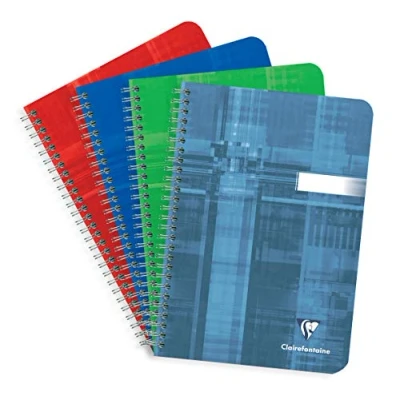 Image de Clairefontaine 8540C Un Cahier à Spirale A5 14,8x21 cm 180 Pages Unies Blanches Papier 90 g Couverture Carte Pelliculée Couleur Aléatoire