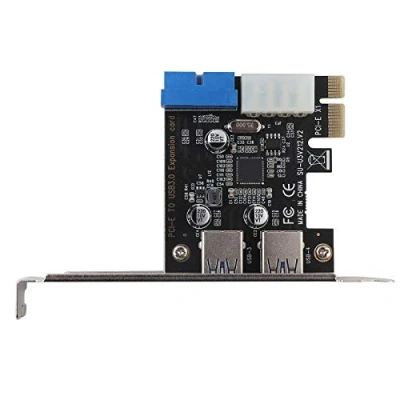 Image de Adaptateur de Carte D&#039;extension 2 Ports PCI E vers USB3.0, Vitesse 5 Gbit/s, avec Interface Frontale 19 Broches, pour Windows XP/7/8/8.1/10