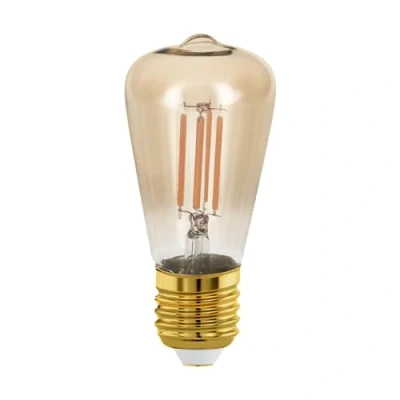Image de Eglo Lampe LED E27 dimmable, piston, ampoule Edison à incandescence Golden Vintage, éclairage rétro, 4 watts (correspond 28 watts), 300 lumens, blanc chaud, doré, 1700 Kelvin, ST48, Ø 4,8 cm