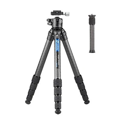Image de Leofoto Ranger Trépied en Carbone avec tête à Boule Jambes réglables sur 3 Angles Idéal pour la macrophotographie LS 325C+LH 40