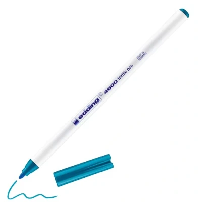 Image de edding 4600 feutre pour textiles bleu d&#039;orient 1 stylo pointe ronde de mm textile lavable en machine (60 C) décorer le tissu marqueur