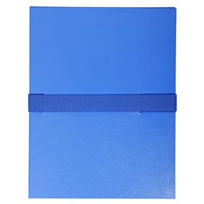 Image de Exacompta Réf. 2642E 1 chemise à dos extensible balacron sans rabat fermeture par sangle auto agrippante/scratch capacité 1000 feuilles dim 24 x 32 cm pour format A4 couleur bleu