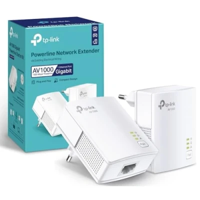 Image de TP Link CPL 1000 Mbps avec 1 Port Gigabit et Prise Intégrée idéale pour Profiter du Service Multi TV à la Maison, Compatible toutes les Box, TL PA717 KIT