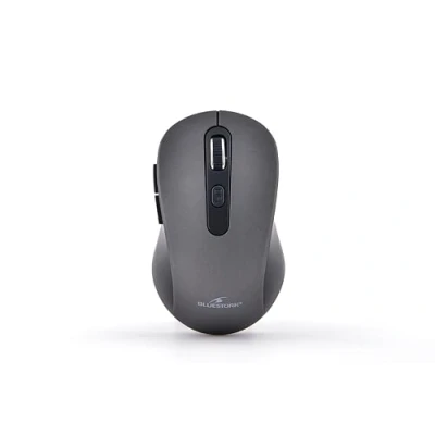 Image de Bluestork Souris sans Fil Rechargeable, Silencieuse, Récepteur USB, 2,5 Ghz, Fil, 6 Boutons, Design Ergonomique, 800 1600 Dpi, Compatible Pc, Mac, Ordinateur Portable 2023 (Gris)
