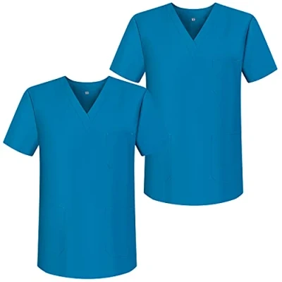 Image de Misemiya Pack*2 VÊTEMENTS DE Travail Unisex COL PIC Manches Courtes Uniforme Clinique HÔPITAL Ref.817 Large, Turquoise 68