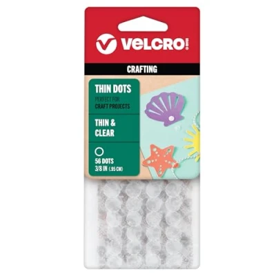 Image de VELCRO(R) Brand Thin Fasteners Dots 3/8&quot; 56/Pkg Clear