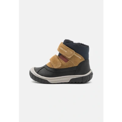 Image de Geox OMAR BOY WPF Bottes de neige pour enfants, Taille: 21, Black/curry Cuir et textile