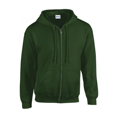 Image de Gildan Sweat à Capuche zippé pour Adulte Maillot de survêtement, Vert forêt, L Mixte