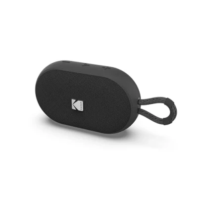 Image de Kodak Enceinte Portable Sans Fil PWS 2284 Étanche IPX7, Bluetooth, 6W RMS, TWS Stéréo, Batterie 1500mAh, Autonomie 10 12h, Fonction Mains Libres, Sangle Silicone, Câble Type C Inclus Noir Neuf