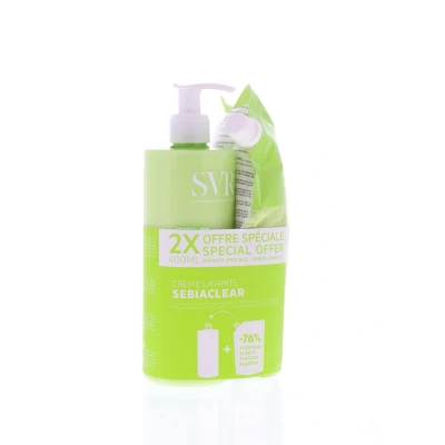 Image de SVR Creme Sebiaclear Duo Lavante Eco et Recharge 2x 400ml 800 ml