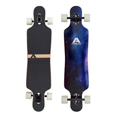 Image de Apollo Longboard Nebula, édition spéciale, Board Complet avec roulements à Billes ABEC Haute Vitesse y Inclus Jeu de clés en T, Drop Through, Freeride, Skate, Cruiser Boards