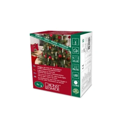 Image de Konstsmide 1915 100 Guirlande de Sapin 5 Bougies + Complément pour 1910 LED Blanc Chaud 1,5 V