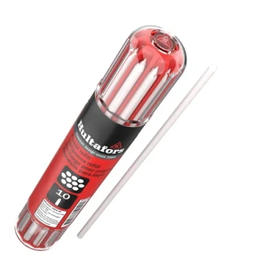 Image de Hultafors Kit de recharges blanches pour marqueur trous profonds10 pcs I Distributeur pratique à clip Recharge universelle 2,8mm crayon charpentier Adapté pls surfaces 650190