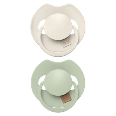 Image de Difrax LOVI Sucette Dynamique 0 à 6 Mois Rose Clair &amp; Vert 2 Pièces Facile Accepter, Sans BPA, Silicones de haute qualité et durables