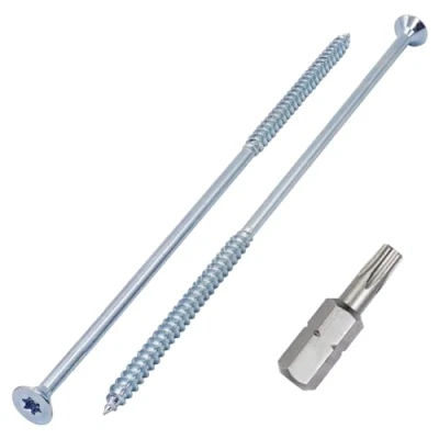 Image de SKIR&#039;CO (60 pièces) Vis à bois en acier zingué 6,0 x 220 mm, tête fraisée Torx, pour panneaux d&#039;aggloméré, Filetage partiel