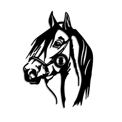 Image de Applique murale décoratif Apertura tête de cheval L41xH57cm Métal Noir Menzzo