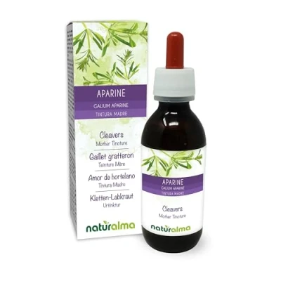 Image de Gaillet gratteron (Galium aparine) herbe avec fleurs Teinture Mère sans alcool Naturalma Extrait liquide gouttes 120 ml Complément alimentaire Végétalien ou végan