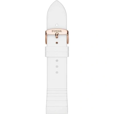 Image de Fossil Bracelet Interchangeable pour Montre Femmes, 22 Mm, Silicone Blanc, S221349