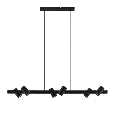 Image de Lindby Suspension Savoli à intensité variable (Moderne) en Noir Métal e. a. pour Salon &amp; Salle manger (à 6 lampes, GU10), Luminaire, Lampe Plafond, Luminaire Plafonnier,