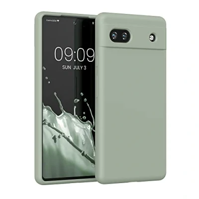 Image de kwmobile Housse Compatible avec Google Pixel 6a Coque de téléphone Protection Souple en TPU Silicone Vert Gris