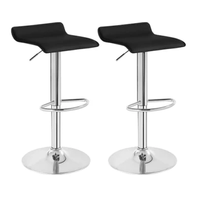Image de WOLTU BH11ws Tabouret de Bar en Similicuir et Acier chromé,Tabouret réglable Rotatif,Blanc