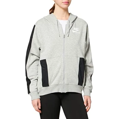 Image de NIKE W NSW FLC FZ Sweat à capuche HTG pour femme gris chiné S