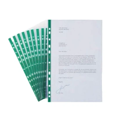 Image de 2 UR DOOR Lot de 100 pochettes perforées A4 résistantes transparentes durables, en polyéthylène 90 microns, dossiers sans acide, portefeuilles, classeurs à anneaux
