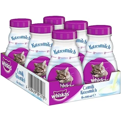 Image de Whiskas Lait pour Chat en Pleine Croissance Friandise Un Heureux sans Lactose et Facile à digérer Petite récompense Entre Les Repas