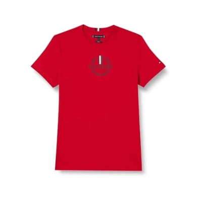 Image de Tommy Hilfiger Global Stripe Wreath TEE Tshirt imprimé, Homme, Taille: Small, Primary red
