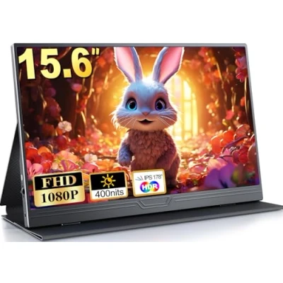 Image de MOMODS Ecran Portable 15.6 Pouces, Moniteur 1080P FHD IPS FreeSync, Écran Portatif avec Mini HDMI USB C, pour Laptop, PC, PS5, Xbox