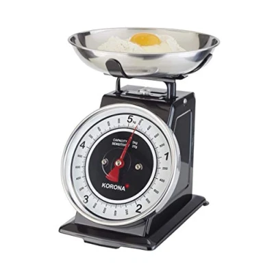 Image de Korona 76150 Retro balance de cuisine TOM capacité 5 kg, graduation 20 g plateau pesée inclus tare fonction supplémentaire grande à affichage complet
