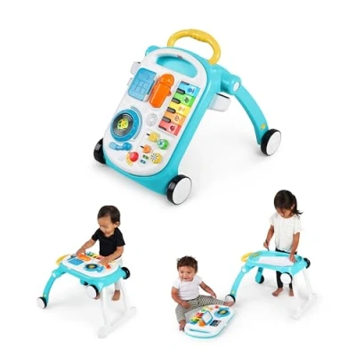 Image de Baby Einstein, Trotteur et Table d’Activité 4 en 1 Jouet Musical Mix ‘N Roll, 100+ Sons, Découverte de la Musique, des Couleurs Animaux, Apprentissage Marche, à partir 6 mois
