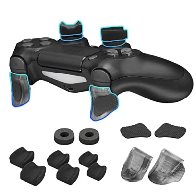 Image de NiTHO FPS Précision Kit pour Manette PS4, 2 Anneaux de Précision, Extensions Déclencheur, Autocollants 3 Tailles Poignées Pouce, Accessoires Jeu Playstation 4