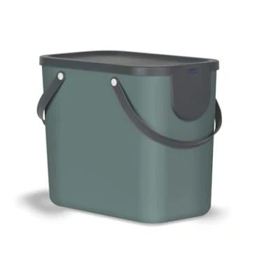 Image de Rotho Albula Système de séparation des déchets 25l pour la cuisine, Plastique (PP) sans BPA, vertfoncé/anthracite, (40.0 x 23.5 34.0 cm)