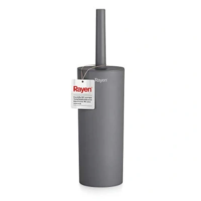 Image de Rayen WC Brosse avec Couvercle Nettoyage Efficace Douce Touch 37 x 9,2 cm Gris et Noir
