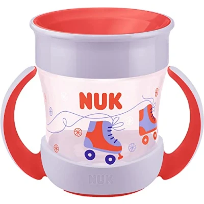 Image de Nuk Mini gobelet Magic Cup Bord anti déversement à 360 6 mois et plus Poignées faciles prendre en main Sans BPA 160 ml Patins roulettes rouges 10255606