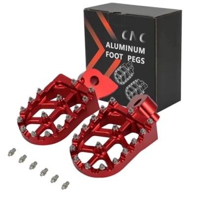Image de JFG RACING Cale Pied Moto,Repose Pieds Moto pour SMS125 SM400R 449 SMR/TC/Te/TXC 450 SMR/TC/Te SM450R SM450RR TXC450 SM510R 510 TC/Te/TXC/SMR 511 SMR/Te/TXC 570 SM610R Rouge