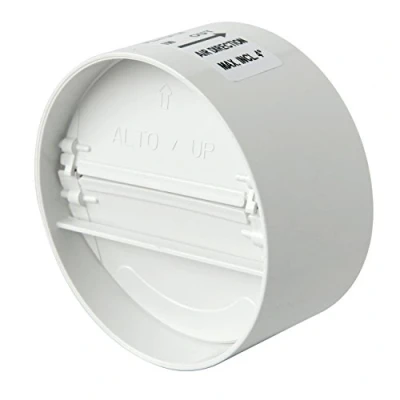 Image de La Ventilazione VLG100B Y Vanne Papillon Anti Retour d&#039;air en ABS avec Joint compensateur, pour Tubes diamètre 100 110 mm, Blanc, ø mm