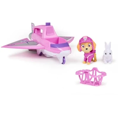 Image de Paw Patrol: Air Rescue, Figurine d&#039;action Skye et Avion de Jet Hero Claw avec Griffe rétractable, Panier Sauvetage Lapin Assortiment (modèle aléatoire)