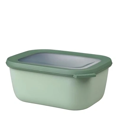Image de Mepal Bol multi usage rectangulaire Cirqula Nordic sage capacité 1500 ml couvercle amovible incassable étanche stockage au congélateur, à froid passe lave vaisselle