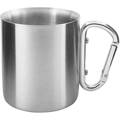 Image de Tatonka Tasse isotherme en acier inoxydable 250 ml Gobelet à double paroi avec couvercle, poignée mousqueton, graduation du volume et 0,25 l Isolé, 1 pièce (1 pièce)