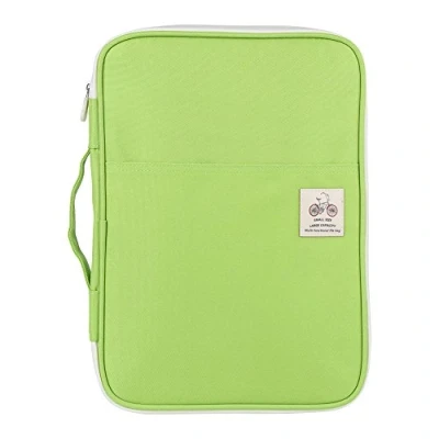 Image de Sheens A4 Document Bag, Multi Functional File Folder Portfolio Organizer Ipads Notebook Pens Documents Zippered Case for Travel and Office(Vert Clair)