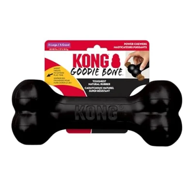 Image de KONG Extreme Goodie Bone Os pour chien en caoutchouc naturel le plus durable les mâcheurs puissants Noir chiens de très grande taille