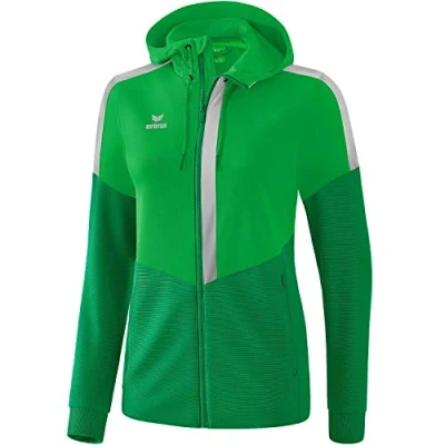 Image de Erima Squad Veste d&#039;entraînement à capuche Femme Fern Green/Smaragd/Silver Grey FR: M (Taille Fabricant: 38)